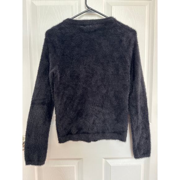 Madewell Hewitt Fuzzy Cardigan Sweater button down Black small - Picture 13 of 14
